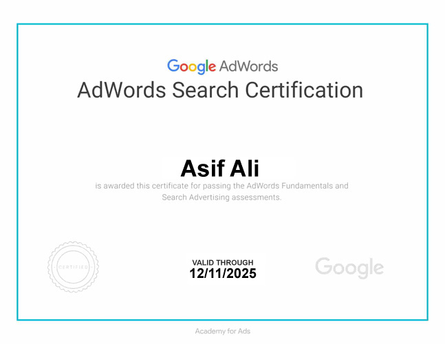 google adwords search certification